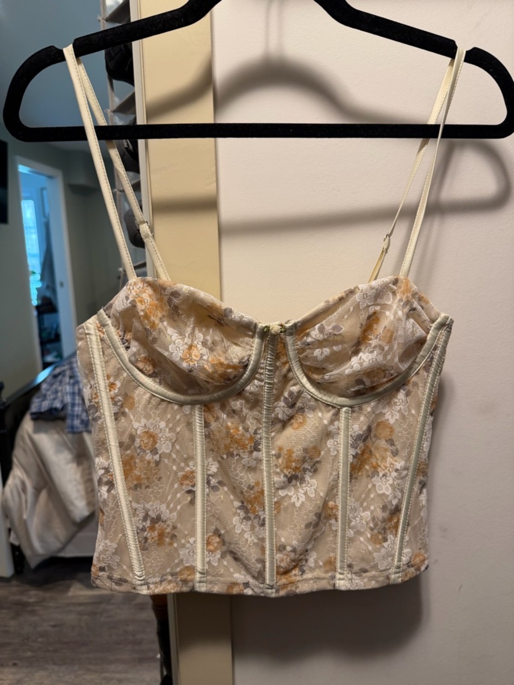 Floral Lace Bustier Crop Top